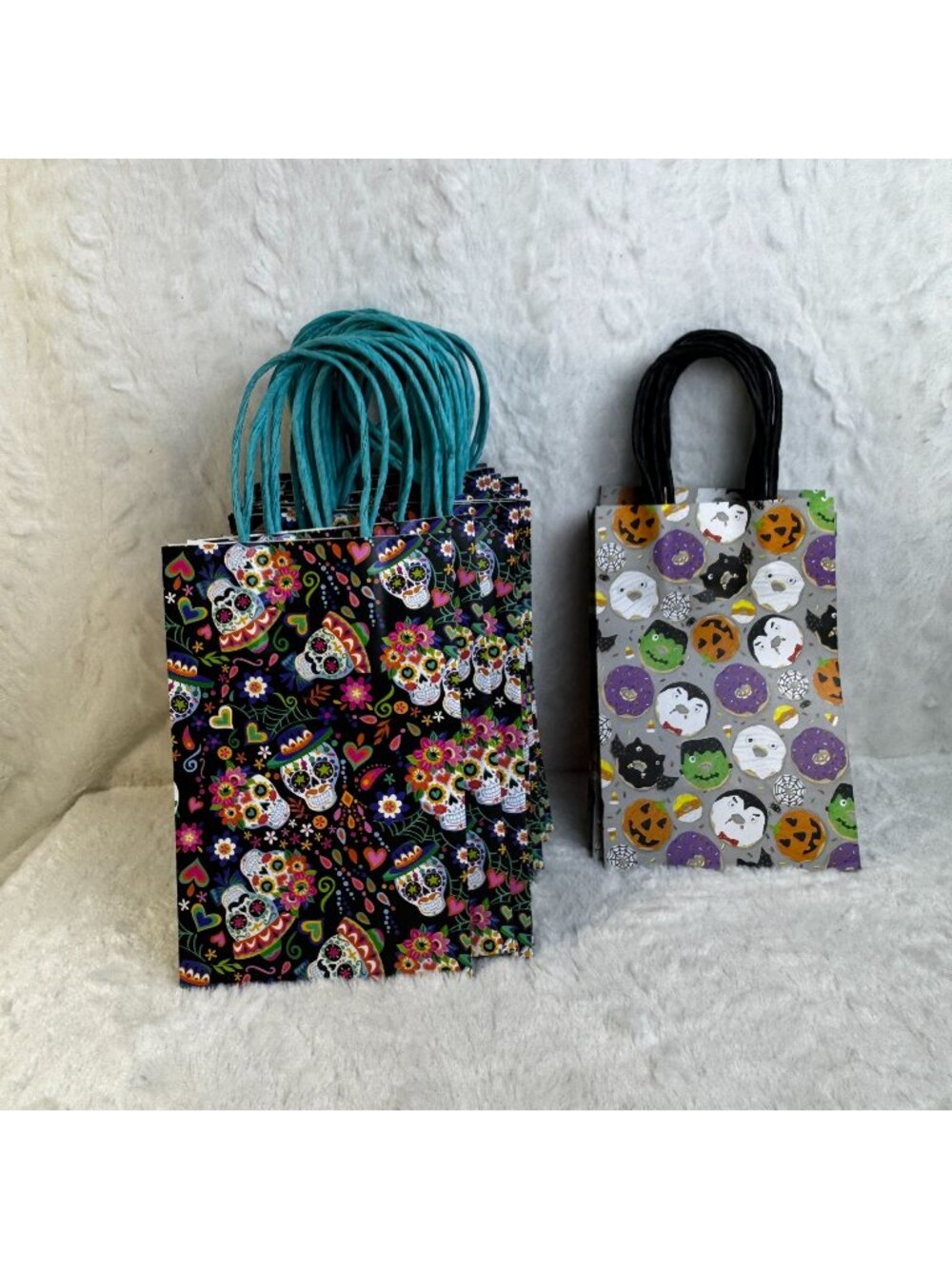 Halloween Sugar Skull Party Favor Gift Bags 37 8" X 11.5" X 3.5" Colorful Design
